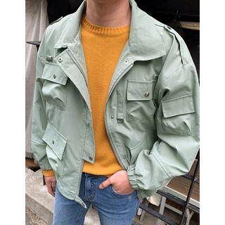 Pocket-detail Drawcord-hem Safari Jacket