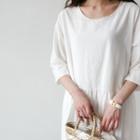 3/4-sleeve Lace-hem Dress