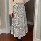 High-waist Leopard Print Chiffon A-line Skirt