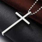 Cross Beaded Necklace Silver - One Size