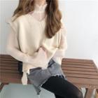 Long-sleeve Mock-neck Top / Knit Vest