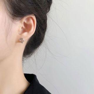 925 Sterling Silver Peace Sign Earring 1 Pair - Earring - Geometric - One Size