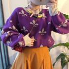 Leaf Jacquard Sweater / A-line Skirt