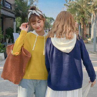 Panel Hooded Cardigan