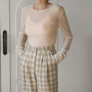 Shirred See-through Top