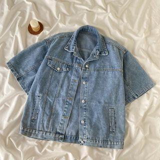 Semi Sleeve Denim Jacket
