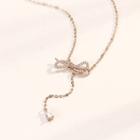 Knot Rhinestone Pendant Sterling Silver Necklace