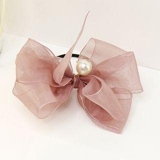 Bow Hair Tie Dark Pink - One Size