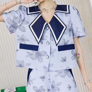 Short-sleeve Button-up Jacket / Shorts / Set