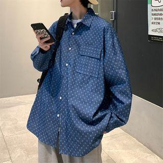 Long Sleeve Pattern Loose Fit Shirt