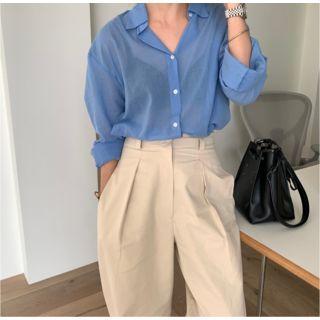 Plain Shirt / High Waist Harem Pants