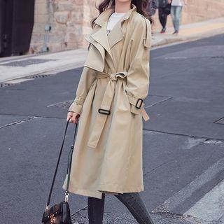 Belt-waist Long Trench Coat