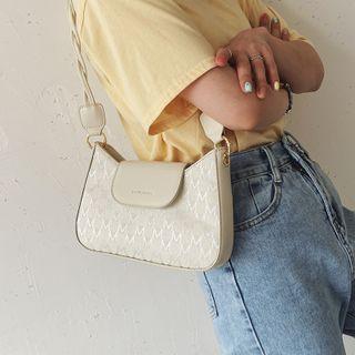 Canvas Faux Leather Shoulder Bag