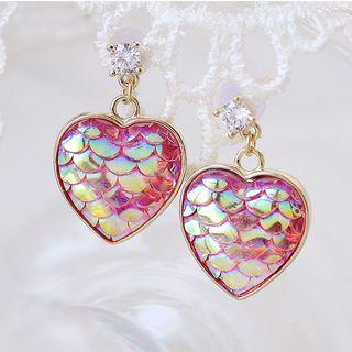 S925 Silver Heart Dangle Earring As Shown In Figure - One Size