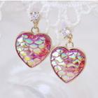 S925 Silver Heart Dangle Earring As Shown In Figure - One Size