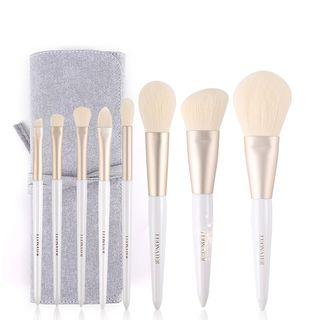 Set Of 8: Makeup Brush (various Designs) + Case Set Of 8 - As Shown In Figure - One Size