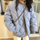 Quilted Button Jacket Blue - One Size