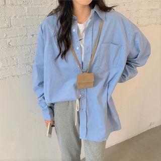 Corduroy Oversize Irregular Plain Shirt