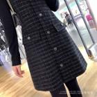 Turtleneck Long-sleeve Top / V-neck Tweed Jumper Dress