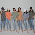 Loose-fit Stripe T-shirt In 10 Colors