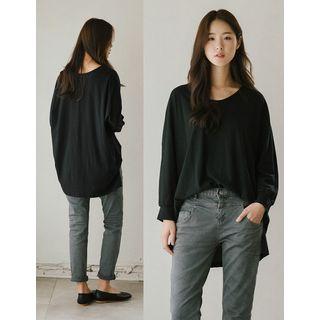 Dip-back Loose-fit Pullover