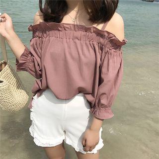 3/4-sleeve Cold Shoulder Blouse