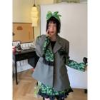 Flower Panel Blazer / A-line Skirt