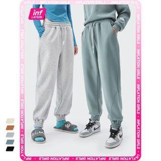 Brushed Fleece-lined Plain Jogger Pants In 5 Colors