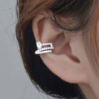 Rhinestone Sterling Silver Cuff Earring 1 Pair - Silver - One Size