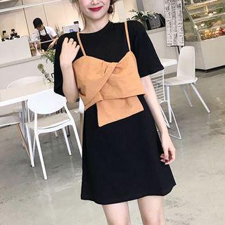 Knot Accent Short-sleeve T-shirt Dress