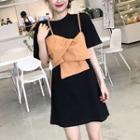 Knot Accent Short-sleeve T-shirt Dress