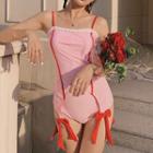 Spaghetti Strap Ribbon-detail Swimsuit