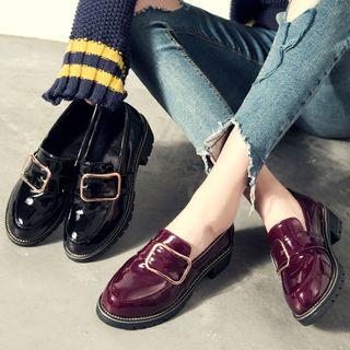 Low Heel Buckled Loafers
