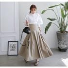 High-waist Pleated Maxi Skirt