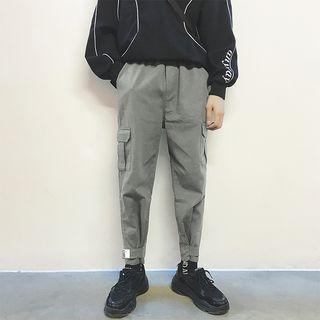 Side-pocket Velcro Cuff Cargo Pants
