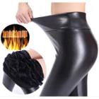 Faux-leather Skinny Pants Black - One Size
