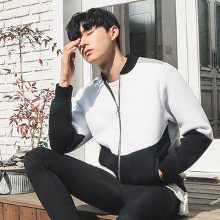 Color-block Zip-up Neoprene Jacket