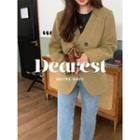 Collarless Wool Blend Jacket One Size