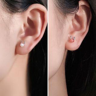 Bead Deer Horn Earring