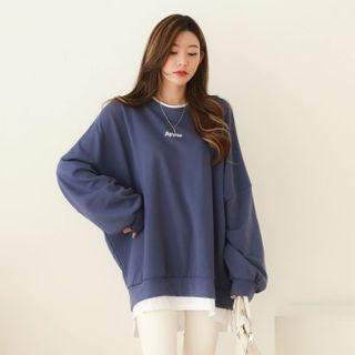 Letter Contrast-layered Sweatshirt