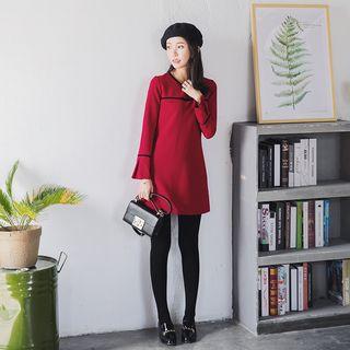 Panel Bell-sleeve A-line Dress