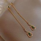 Alloy Violin Dangle Earring 1 Pair - Gold & Green - One Size