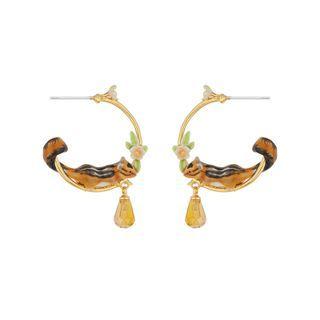 Squirrel Alloy Open Hoop Earring 1 Pair - Gold - One Size