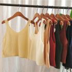 Cropped Knit V-neck Tank Top