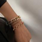 Set Of 3: Chain Necklace 0483 - Gold - One Size