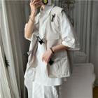 Plain Snap Buckle Cargo Vest
