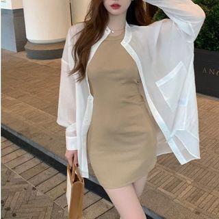 Sheer Shirt / Mini Tank Dress