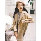 Floral Embroidered Double-breasted Coat