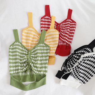 Printed Cut-out Knit Camisole Top