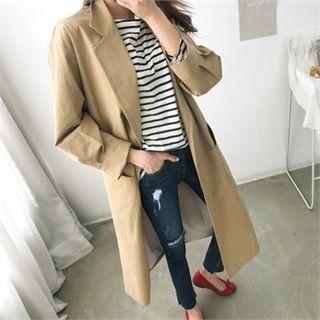 Single-breasted Cotton Chesterfield Coat